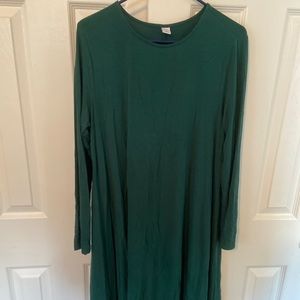 Green Long Sleeve Jersey Dress
